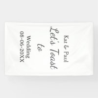Let's toast to wedding add name date simple couple