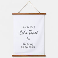 Let's toast to wedding add name date simple couple