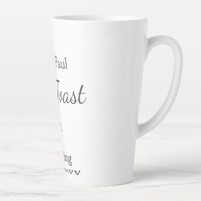 Let's toast to wedding add name date simple couple latte mug (Right)