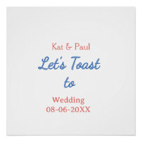 Let's toast to wedding add name date simple couple