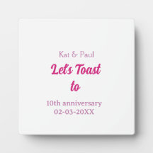 Let's toast to wedding anniversary 10th pink name