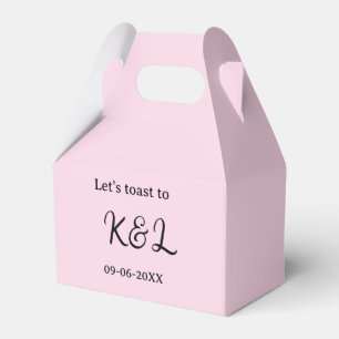 Let's toast to wedding engagement name letter pink favor box