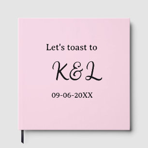 Let's toast to wedding engagement name letter pink guest book