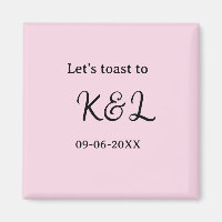 Let's toast to wedding engagement name letter pink