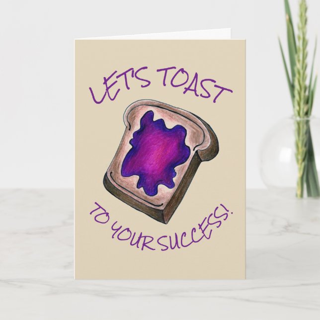 Let's Toast to Your Success Congrats Foodie Grape Card (Front)