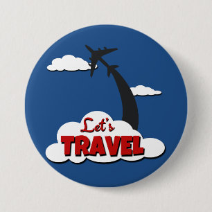 Let's travel 3 inch round button