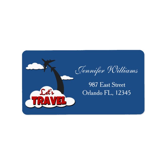 Let's travel label (Front)