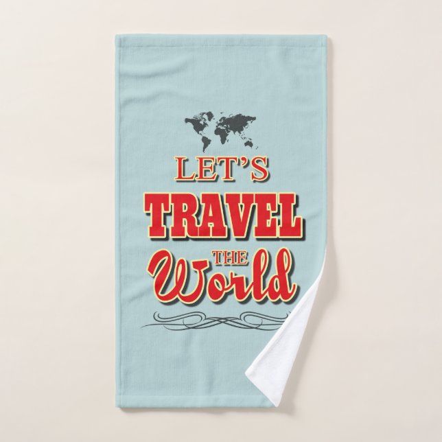 Let's travel the world bath towel set (Hand Towel)