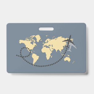 Let's travel the world illustration badge