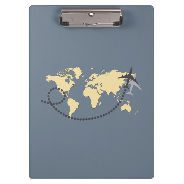 Let's travel the world illustration clipboard (Front)
