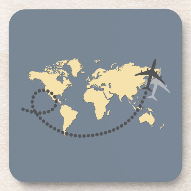 Let's travel the world illustration coaster (Front)