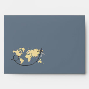 Let's travel the world illustration envelope