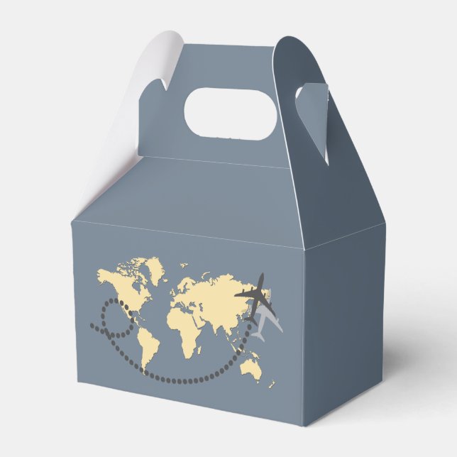 Let's travel the world illustration favor box (Front Side)