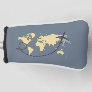 Let's travel the world illustration golf head cover