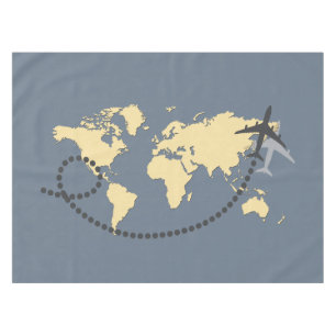 Let's travel the world illustration tablecloth