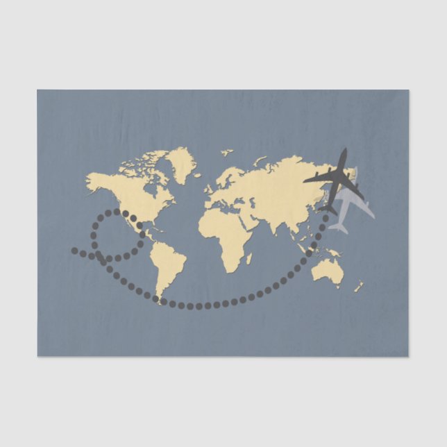 Let's travel the world illustration tissue paper (Front)