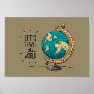Let's Travel The World Poster