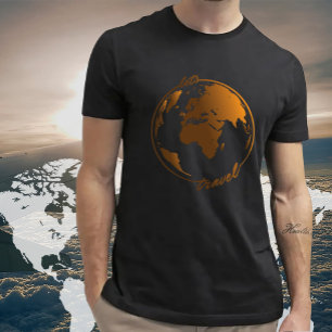 Let's Travel   Travel Lover   World Map T-Shirt
