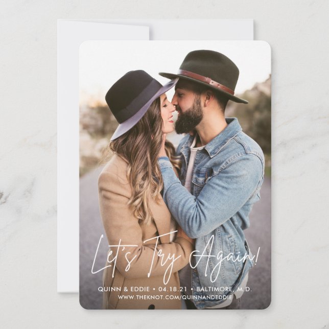 Let's Try Again Postponement Card (Front)