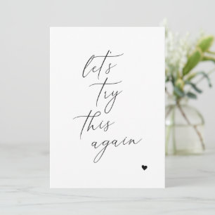 Let's Try This Again Change of Plans Wedding Card