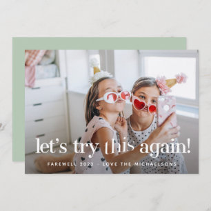 "Let's Try This Again" Mint Holiday Photo Card