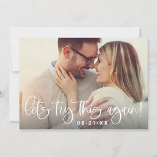 Let's Try This Again Modern Wedding Photo Save The Date