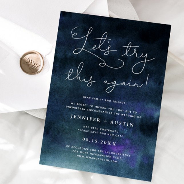 Let's Try This Again Modern Wedding Update Invitation (Creator Uploaded)