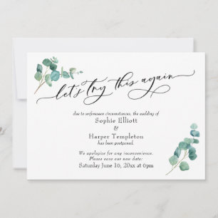 Let's Try this Again Postponed Wedding Card