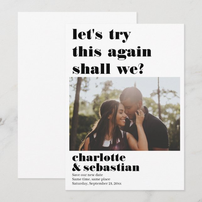 Lets Try This Again Save the Date Photo (Front/Back)