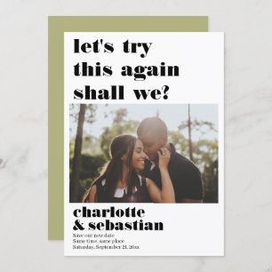 Lets Try This Again Save the Date Photo