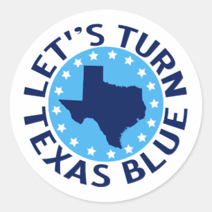 Let's Turn Texas Blue Vote Democrat 2026 Election Classic Round Sticker