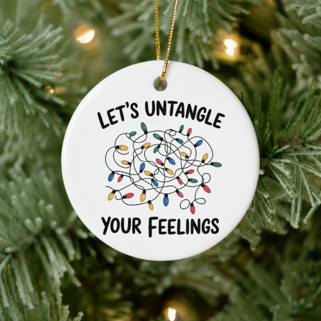 Let's Untangle Your Feelings School Counselor  Ceramic Ornament (Tree)