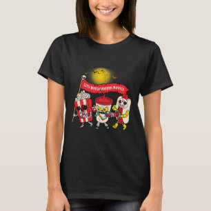 Lets Watch Horror Movies Halloween Funny Ghost Ske T-Shirt