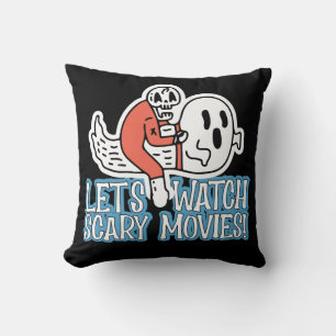Let's Watch Scary Movies Scream Horror Throw Pillow