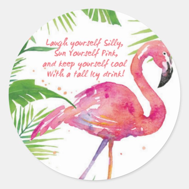 Lets's Flamingle Classic Round Sticker (Front)