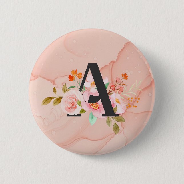 Letter A 2 Inch Round Button (Front)