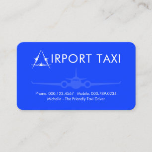 Letter-A Airplane Airport Taxi Service Business Card