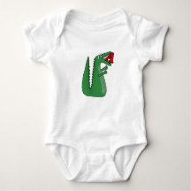 Letter A Alligator Baby Bodysuit.  Cute Animal Alp
