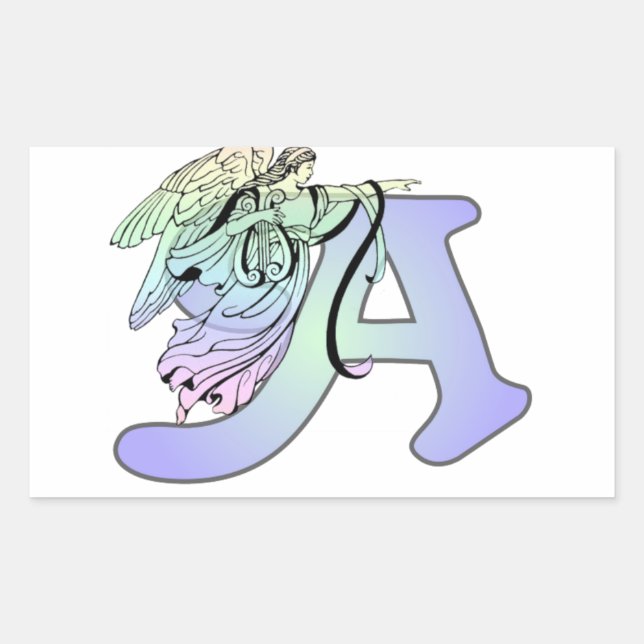 Letter A angel monogram alphabet initial Sticker (Front)