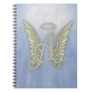 Letter A Angel Monogram Notebook