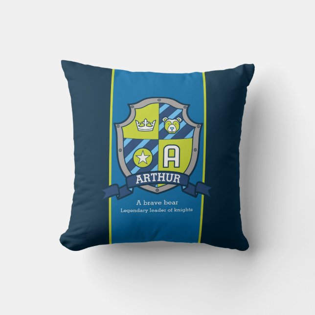 Letter A Arthur name meaning bear custom Throw Pillow (Front)