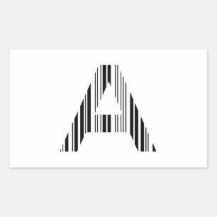 LETTER A BAR CODE First Initial Barcode Pattern Sticker