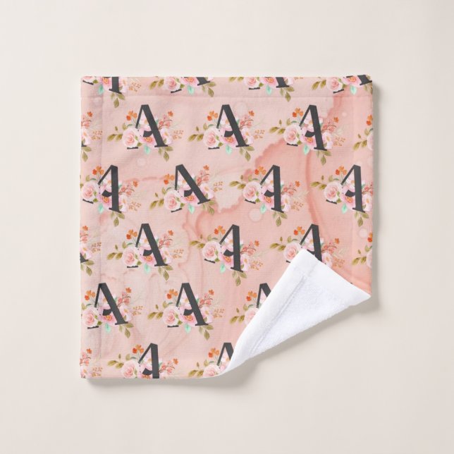 Letter A Bath Towel Set (Wash Cloth)
