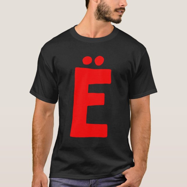 Letter Ã‹ Big And Bold Red T-Shirt (Front)