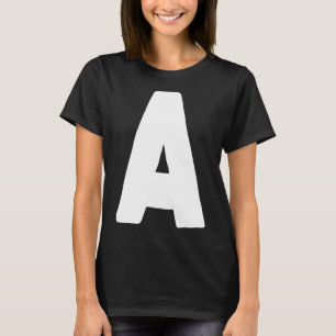 Letter A big and bold white T-Shirt