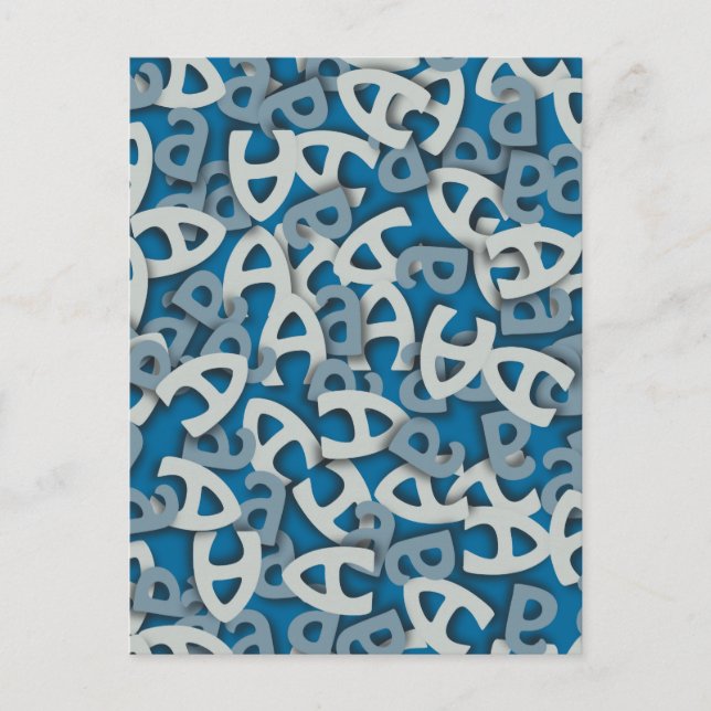 Letter A Blue Postcard (Front)