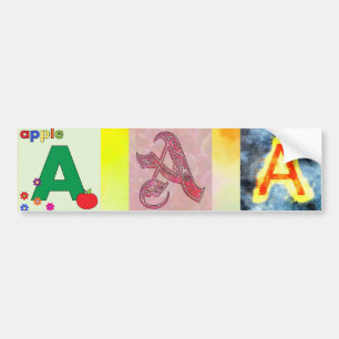Letter A Bumper Sticker