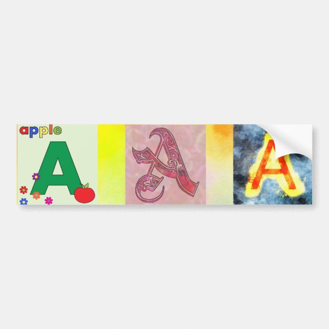 Letter A Bumper Sticker (Front)