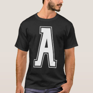 Letter A Capital Alphabet Initial Cheerleading Mon T-Shirt