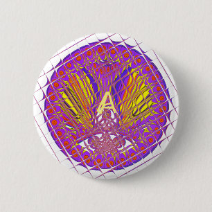 Letter A, Colourful logo text design 2 Inch Round Button
